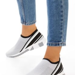 Tenisi Slip-On gri Dreamly-Pantofi sport Dama-Tenisi Dama