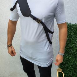 Alb cu  bretele Street Style  cod: TR64-Tricouri