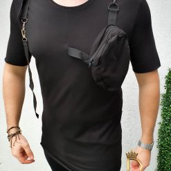 negru cu buzunare Street Style   cod: TR57-Tricouri