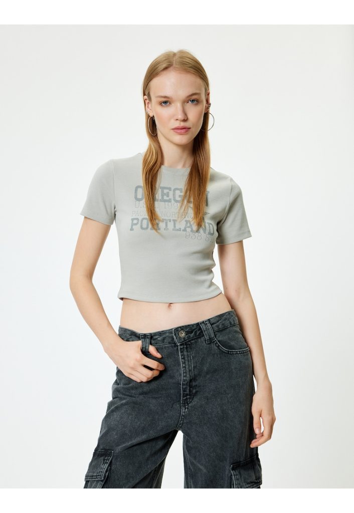 Tricou crop striat-FEMEI-