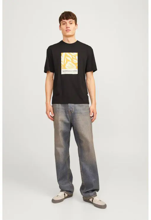 Tricou cu decolteu la baza gatului si imprimeu-BARBATI-