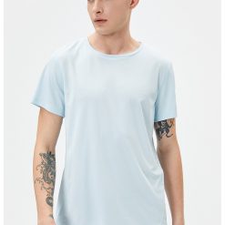 Tricou cu decolteu rotund si model uni-BARBATI-