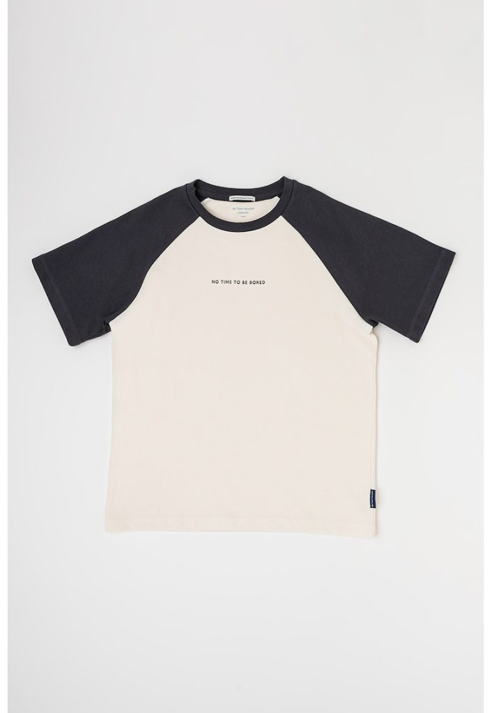 Tricou cu maneci raglan contrastante-BAIETI-
