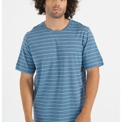 Tricou din amestec de bumbac cu model in dungi-BARBATI-