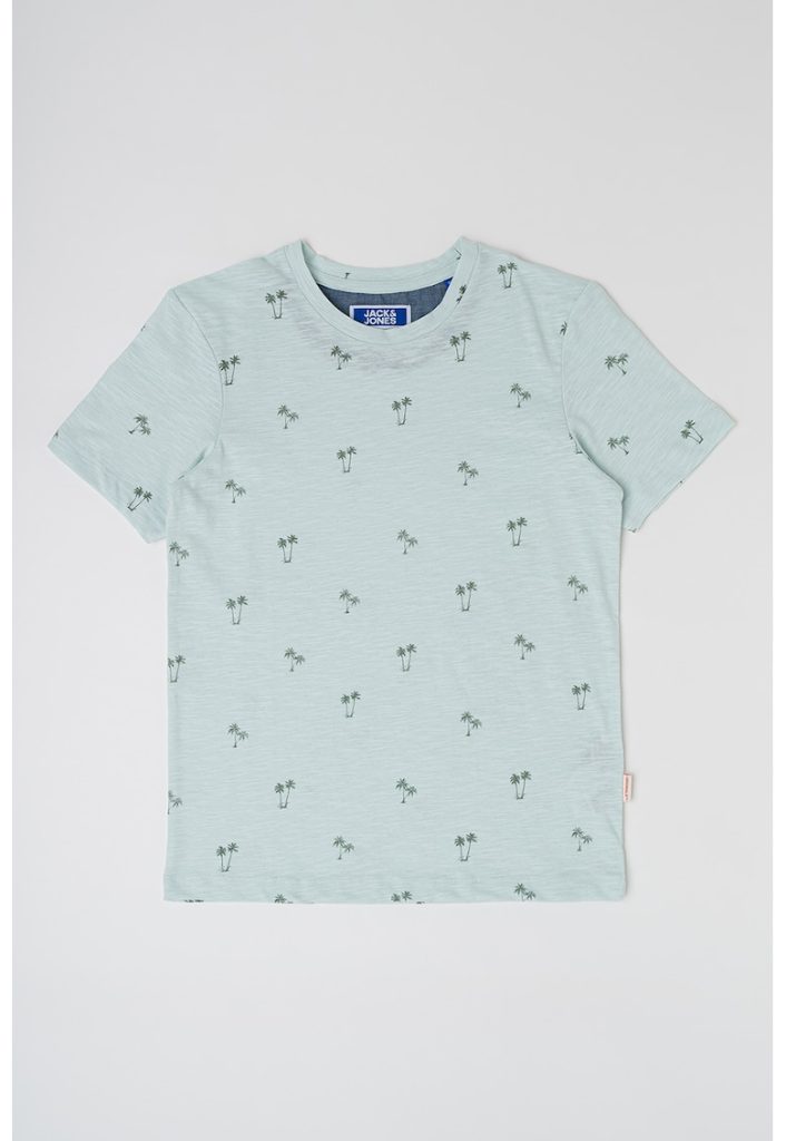 Tricou din bumbac cu decolteu la baza gatului si model logo-BAIETI-