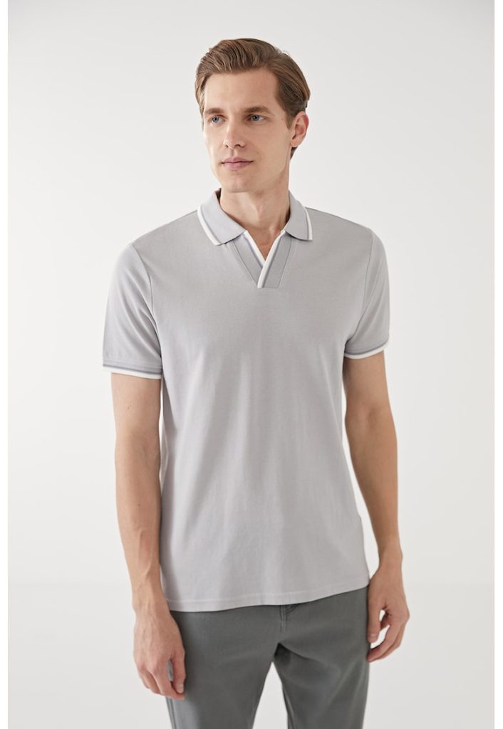 Tricou polo cu model uni-BARBATI-