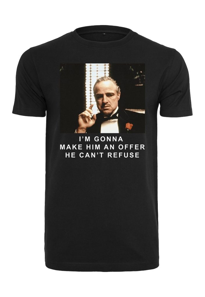 Tricou unisex cu decolteu la baza gatului si imprimeu The Godfather-FEMEI-