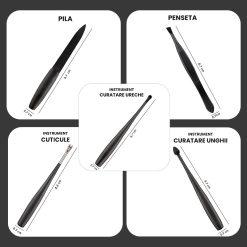 Trusa Manichiura Black LUXORISE 9 piese 3