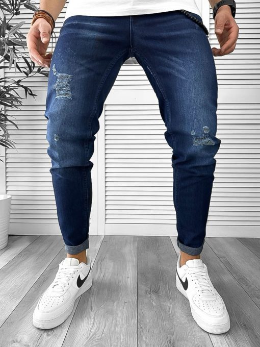 Blugi barbati conici albastri 12501 M3-4.1-Blugi barbati