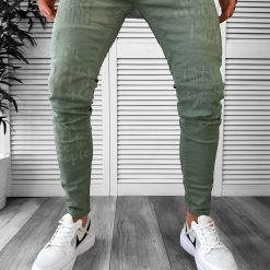Blugi barbati conici verzi 1259 G6-5-Blugi barbati
