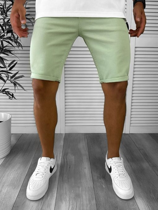 Blugi barbati scurti conici verzi 12800 B13-Blugi barbati > Blugi scurti