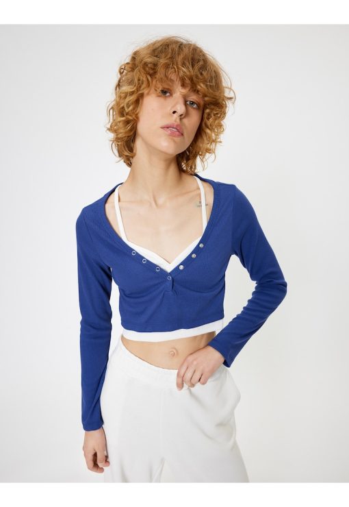 Bluza crop striata-FEMEI-