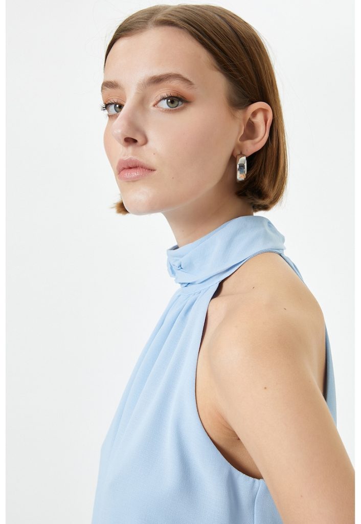 Bluza cu decolteu halter-FEMEI-