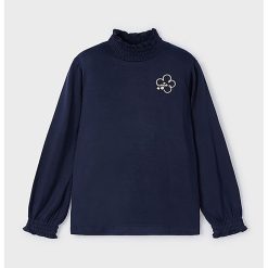 Bluza cu guler scurt si maneste elastice-FETE-IMBRACAMINTE/Bluze