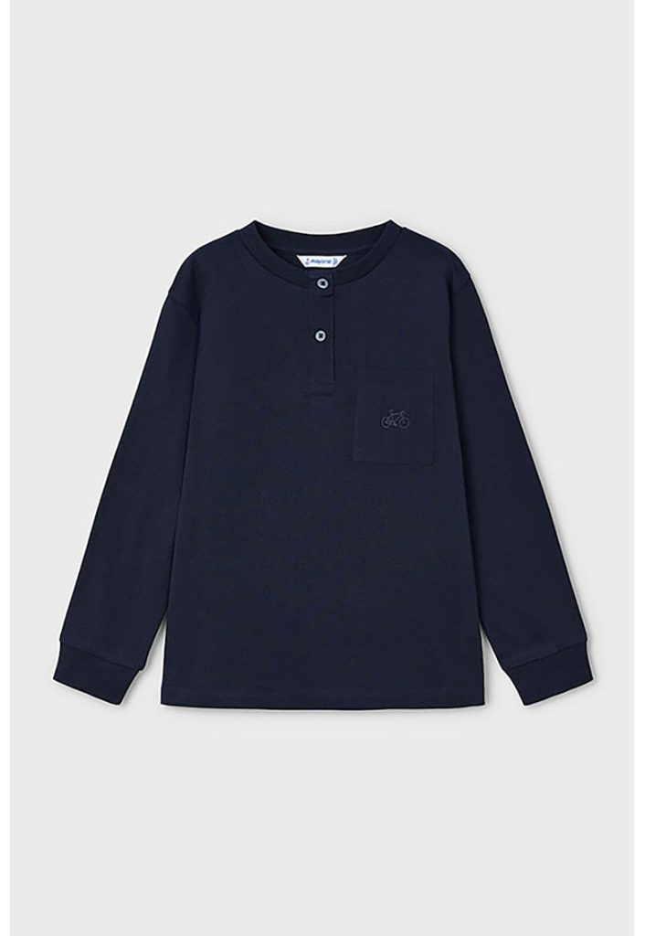 Bluza de bumbac cu buzunar aplicat-BAIETI-IMBRACAMINTE/Bluze
