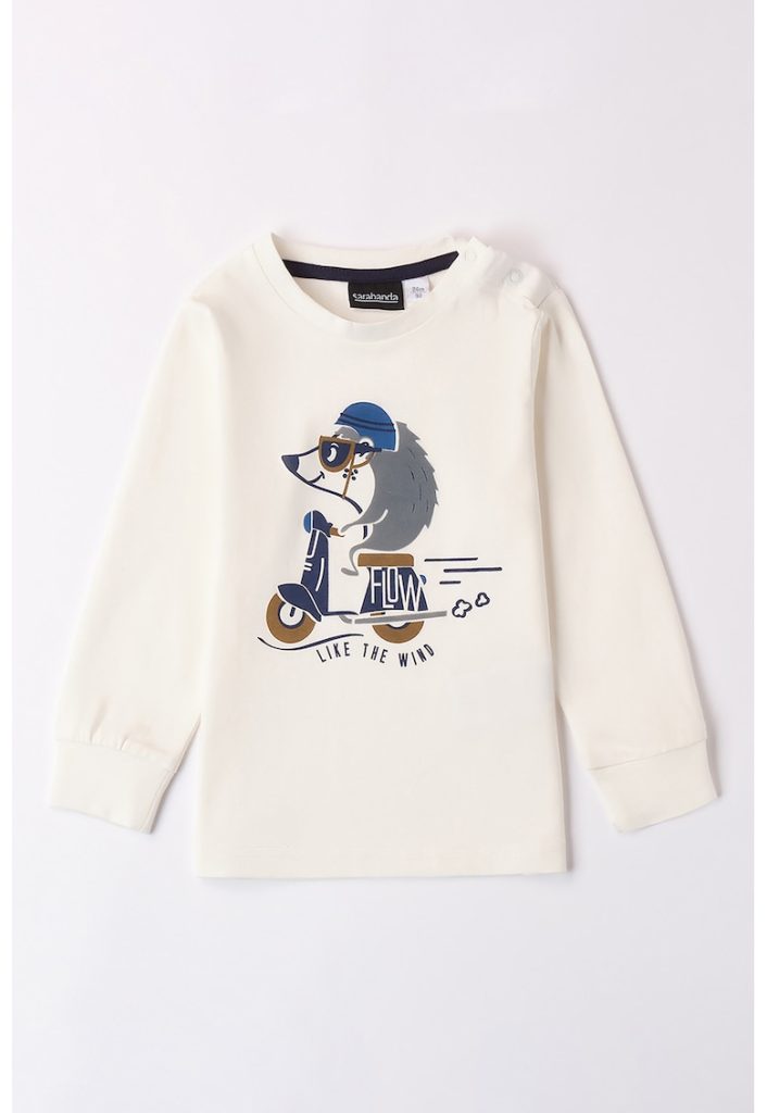 Bluza de bumbac cu imprimeu-BAIETI-