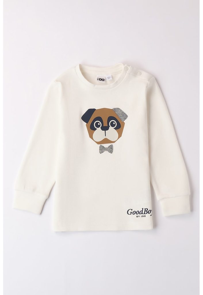 Bluza de bumbac cu imprimeu caine-BAIETI-IMBRACAMINTE/Bluze