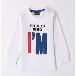 Bluza de bumbac cu imprimeu text-BAIETI-