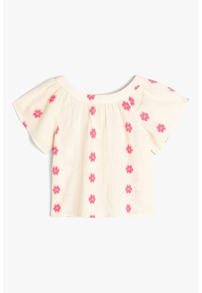 Bluza de bumbac cu model floral-FETE-