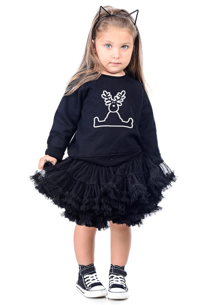 Bluza de trening cu decolteu la baza gatului si imprimeu Rudolf-FETE-