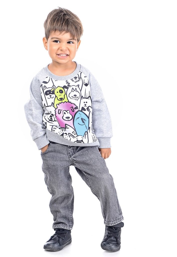 Bluza de trening cu decolteu la baza gatului si maneci raglan-FETE-