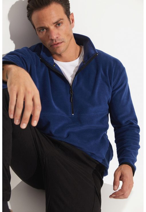 Bluza de trening cu fenta cu fermoar-BARBATI-