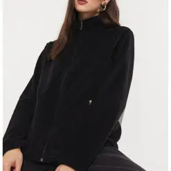 Bluza de trening cu fermoar si buzunare laterale-FEMEI-IMBRACAMINTE/Hanorace