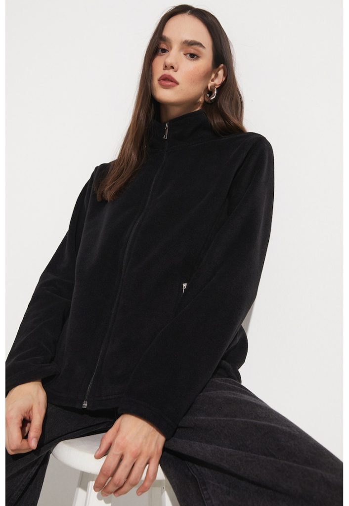 Bluza de trening cu fermoar si buzunare laterale-FEMEI-IMBRACAMINTE/Hanorace
