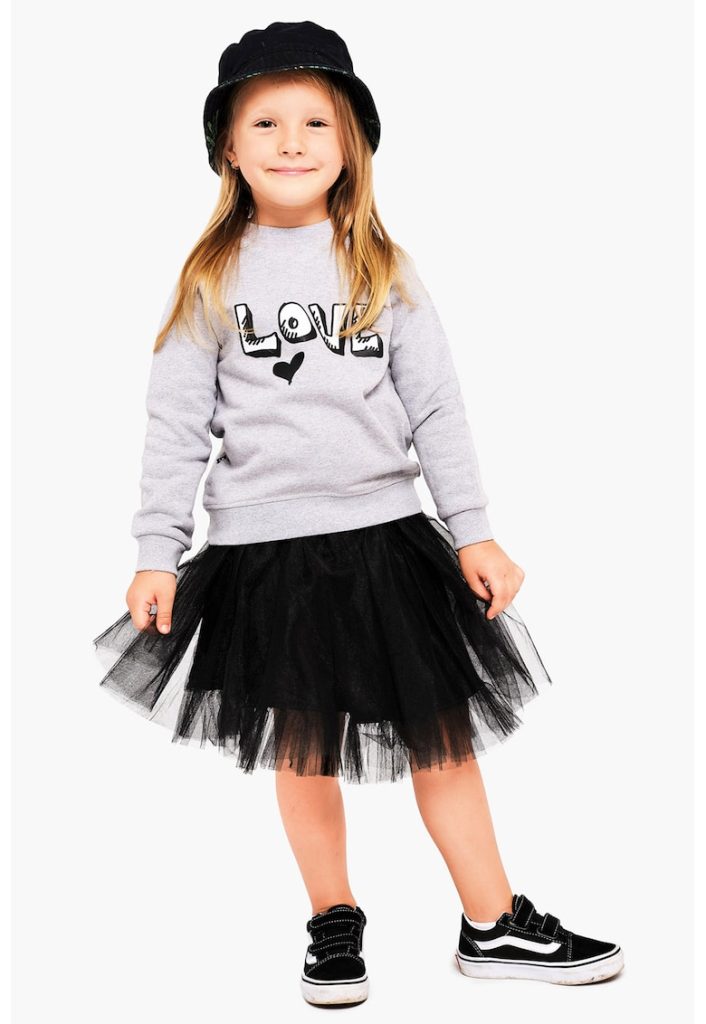 Bluza de trening cu imprimeu text-FETE-