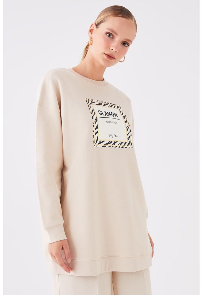Bluza de trening lejera cu text-FEMEI-IMBRACAMINTE/Hanorace