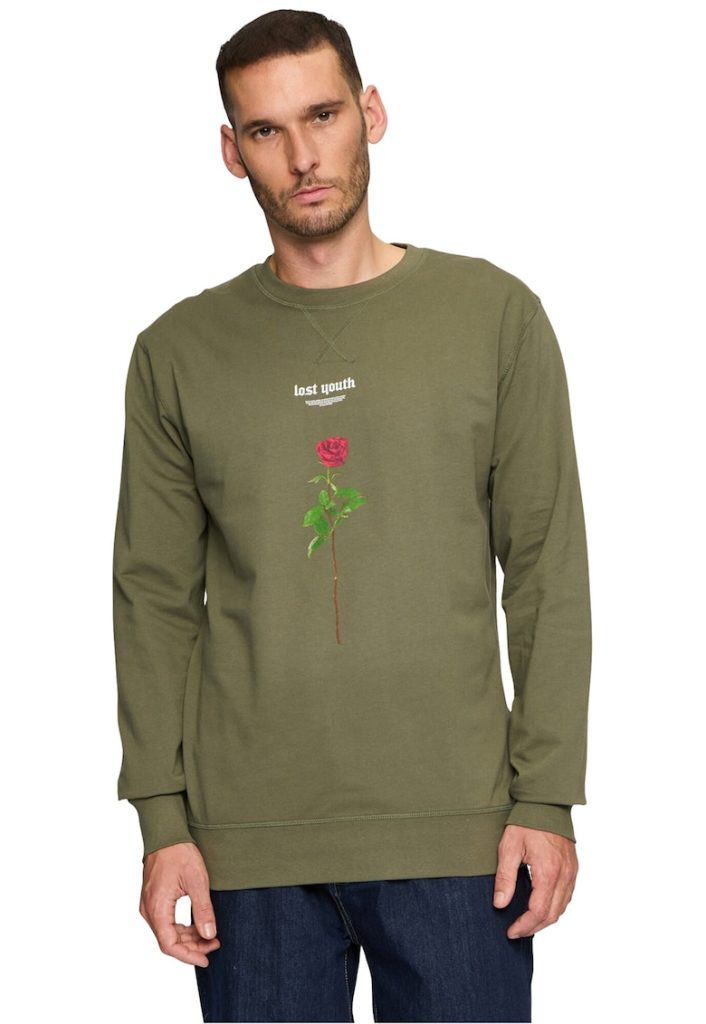 Bluza de trening unisex cu imprimeu si decolteu la baza gatului-FEMEI-
