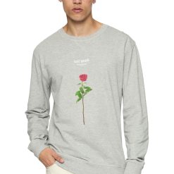 Bluza de trening unisex cu imprimeu si decolteu la baza gatului-FEMEI-