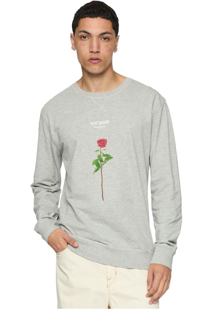 Bluza de trening unisex cu imprimeu si decolteu la baza gatului-FEMEI-