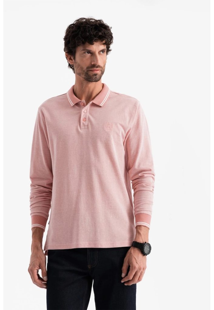 Bluza polo cu fenta cu fermoar-BARBATI-IMBRACAMINTE/Bluze