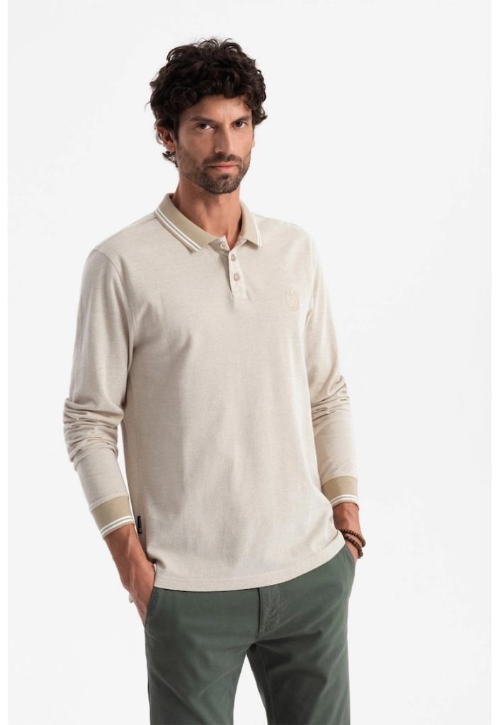 Bluza polo cu fenta cu fermoar-BARBATI-IMBRACAMINTE/Bluze