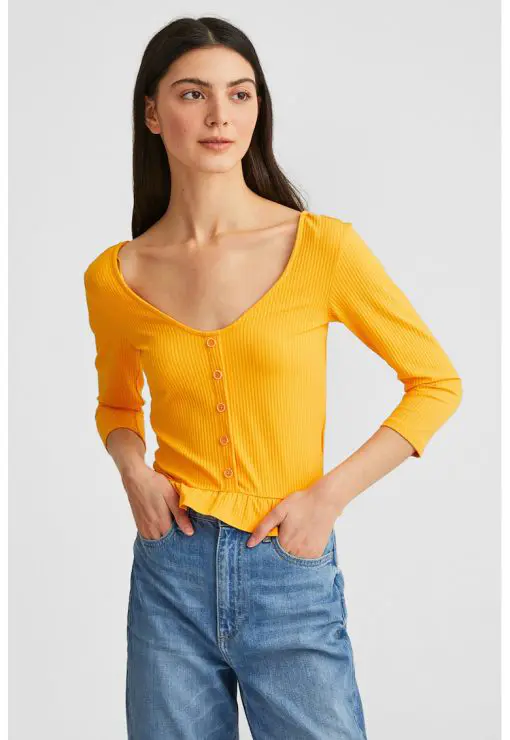 Bluza striata cu nasturi decorativi-FEMEI-