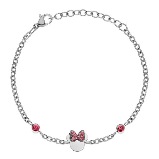 Bratara Disney Minnie Mouse fundita cu cristale - Otel Medical Inoxidabil si Cristale Roz-Disney