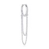 CERCEL Stylish Double Chain Hoops-Cercei >> Cercei din argint