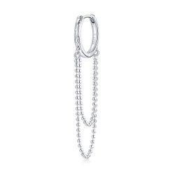 CERCEL Stylish Double Chain Hoops-Cercei >> Cercei din argint