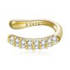 CERCEL din argint Golden Crystal Clip-Cercei >> Cercei din argint