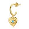 CERCEL din argint Golden Hamsa Heart-Cercei >> Cercei din argint