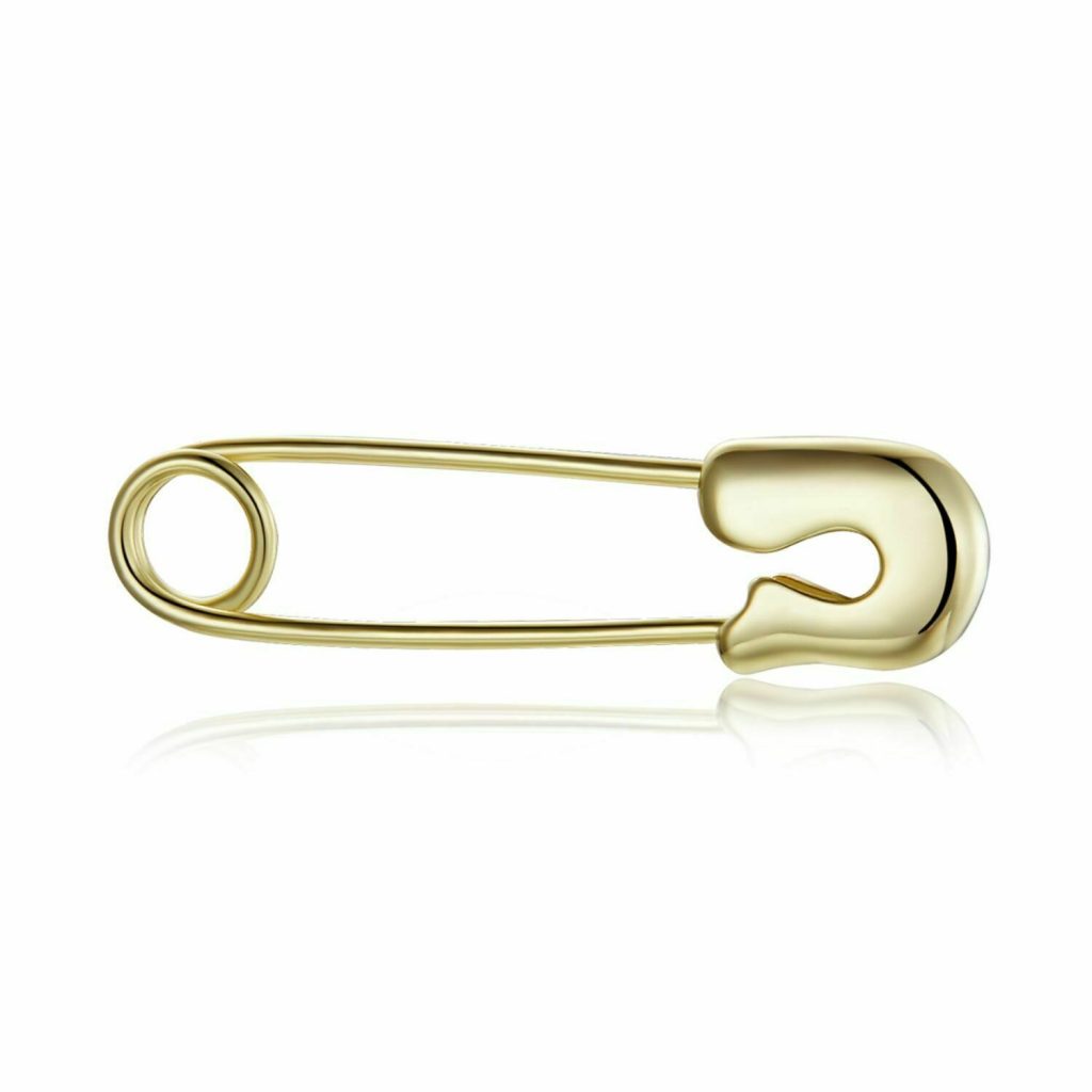CERCEL din argint Golden Safety Pin-Cercei >> CERCEL