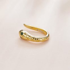 CERCEL din argint Golden Snake Clip-Cercei >> Cercei din argint