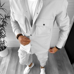 Camasa barbati slim fit gri deschis 6050  D4-5.1-Camasi barbati