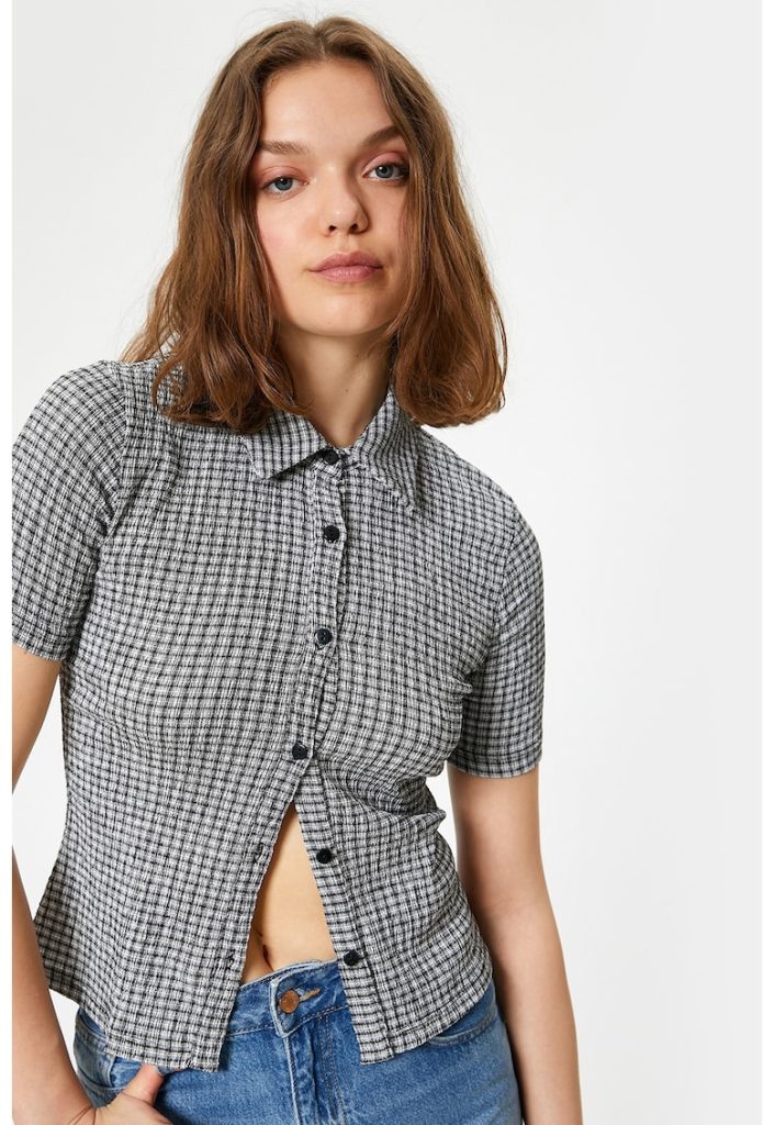 Camasa slim fit cu model in carouri-FEMEI-