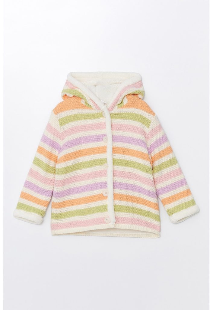 Cardigan colorblock cu gluga-FETE-IMBRACAMINTE/Pulovere si cardigane