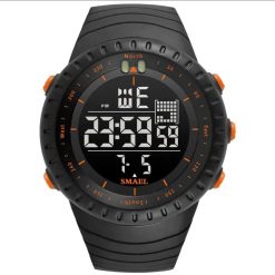 Ceas barbati sport  negru cu orange W1008-Accesorii > Ceasuri