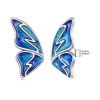 Cercei din argint Blue Butterfly Email-Cercei >> Cercei din argint