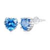 Cercei din argint Blue Crystal Heart-Cercei >> Cercei din argint