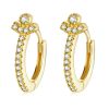Cercei din argint Golden Clear Crystals-Cercei >> Cercei din argint